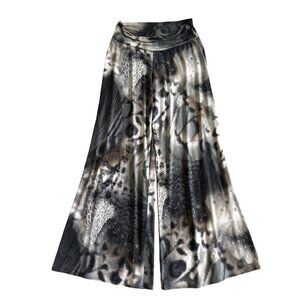 Clara Sunwoo Women's Sz Large Wide Leg Animal Print Palazzo Pants